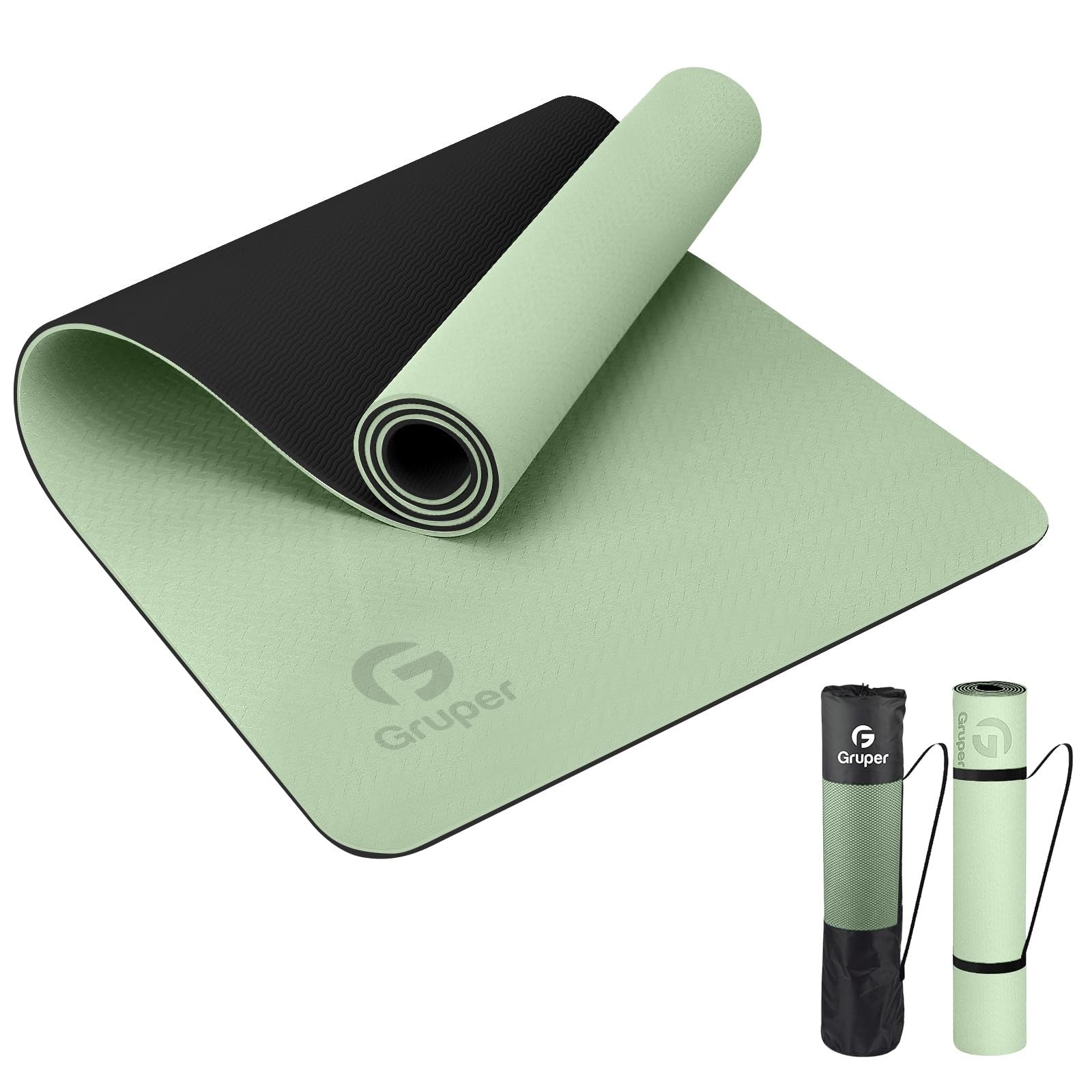 Yoga Mat Non Slip, Eco Friendly Fitness Exercise Mat with Carrying Strap,Pro ...